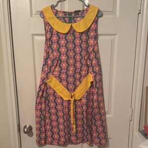 Floral Mini Dress with Yellow Accents